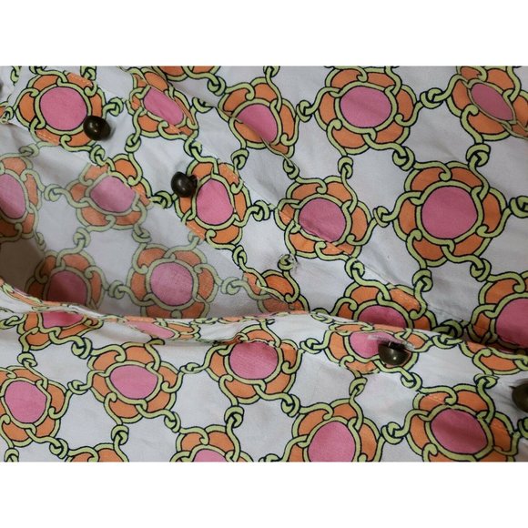 Vineyard Vines Sz 6 Tunic Mandarin Neck Long Sleeve Multicolor Graphic Top - Picture 8 of 12